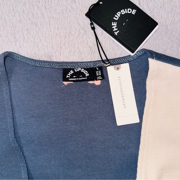 Anthropologie the Luna Kyra wrap top denim color - Picture 4 of 17